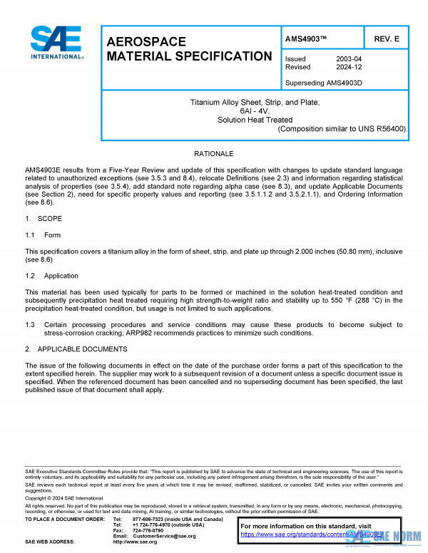 SAE AMS 4903 Series PDF
