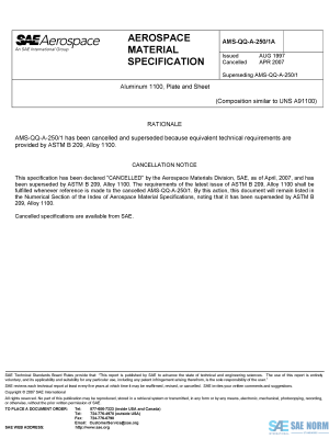 SAE AMSQQA 250/1 Series PDF