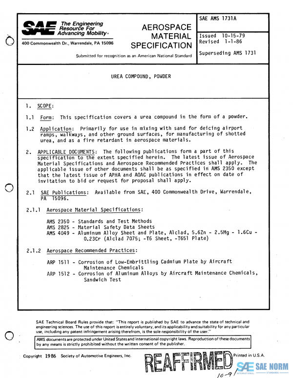 SAE AMS 1731 Series PDF