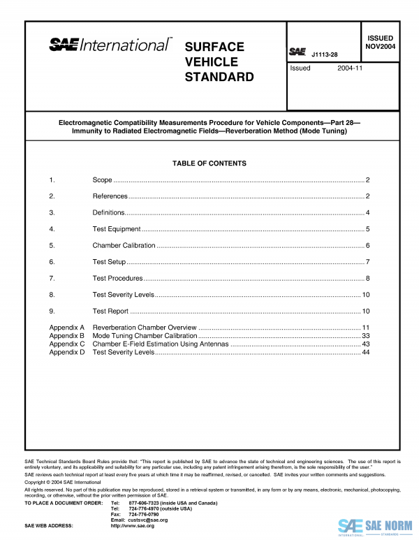 SAE J 1113/28 Series PDF