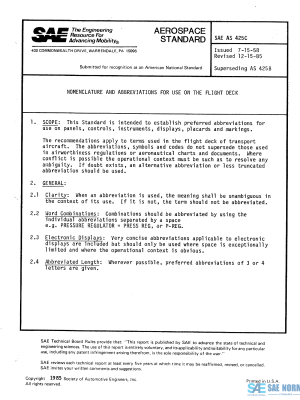 SAE AS 425 Series PDF