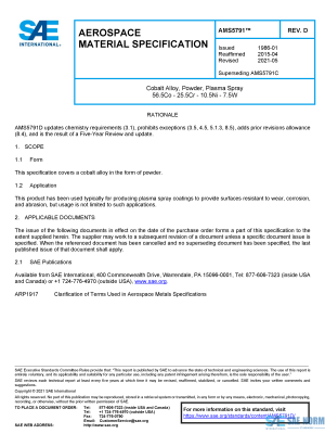 SAE AMS 5791 Series PDF