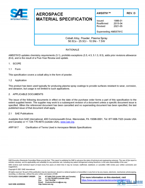 SAE AMS 5791 Series PDF