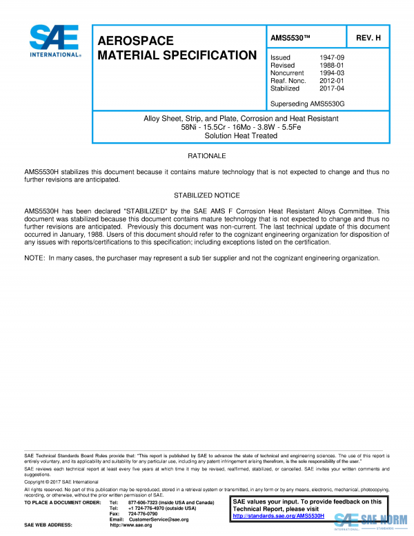 SAE AMS 5530 Series PDF