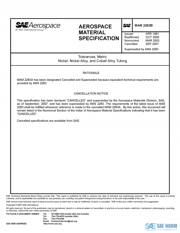 SAE MAM 2263 Series PDF