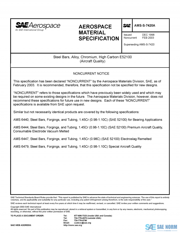 SAE AMSS 7420 Series PDF