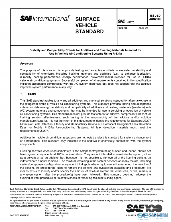 SAE J 2670 Series PDF