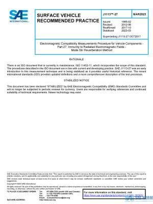 SAE J 1113/27 Series PDF