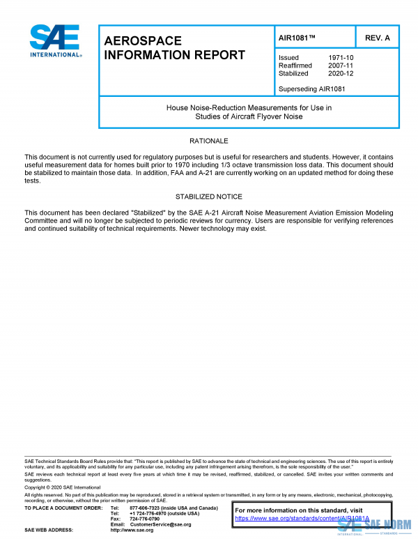 SAE AIR 1081 Series PDF