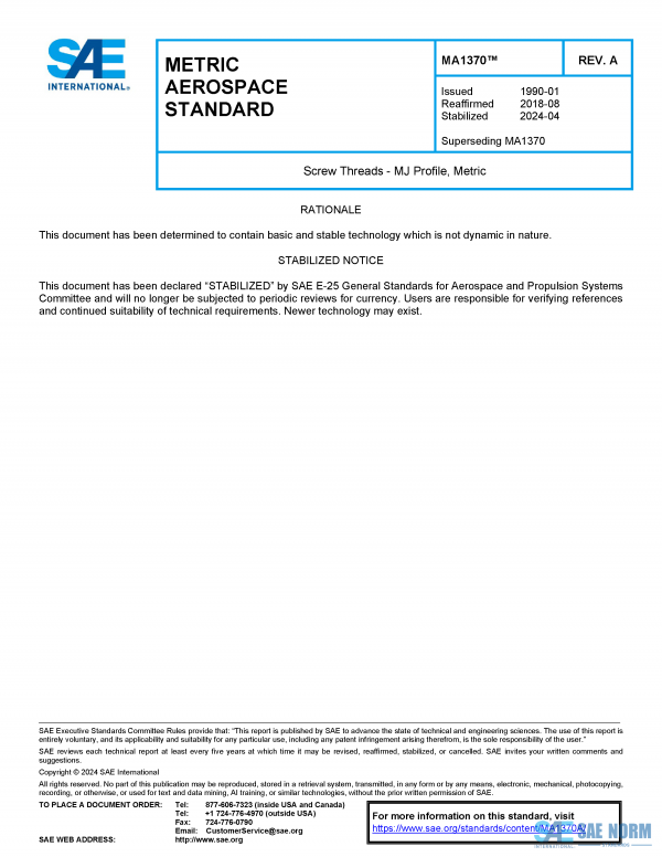 SAE MA 1370 Series PDF