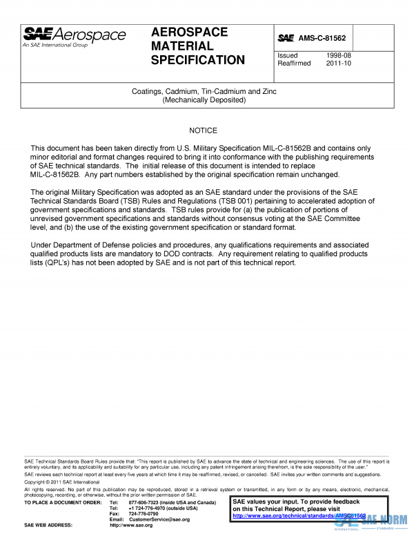 SAE AMSC 81562 Series PDF