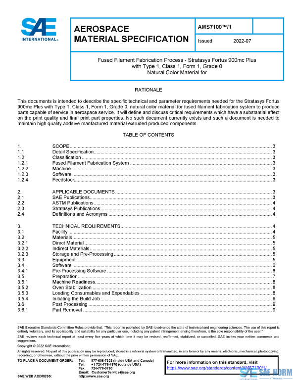 SAE AMS 7100/1 Series PDF
