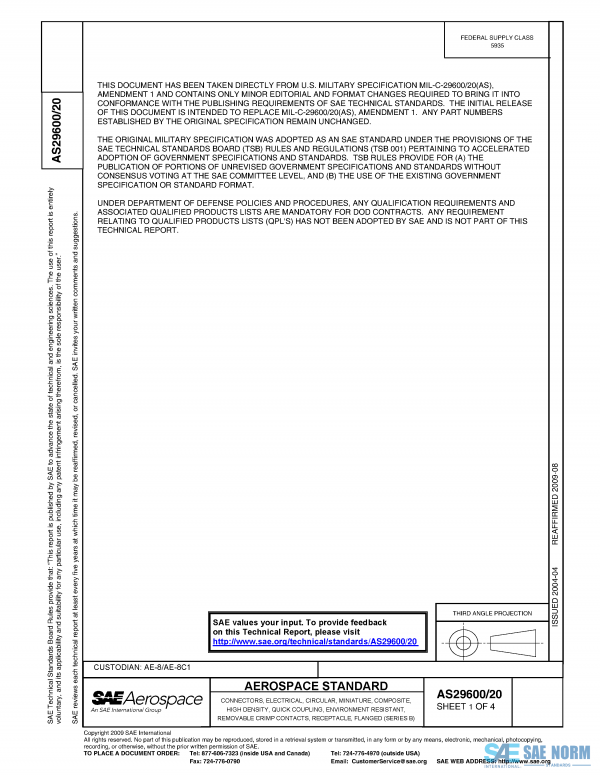 SAE AS 29600/20 Series PDF