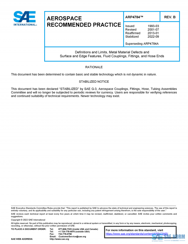 SAE ARP 4784 Series PDF