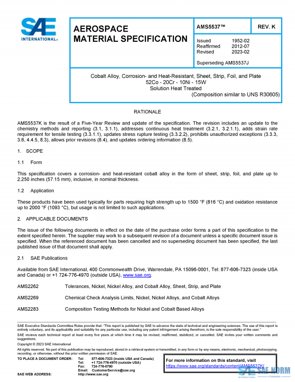 SAE AMS 5537 Series PDF