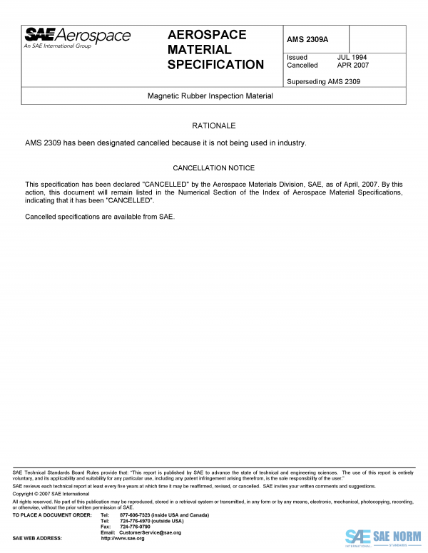 SAE AMS 2309 Series PDF