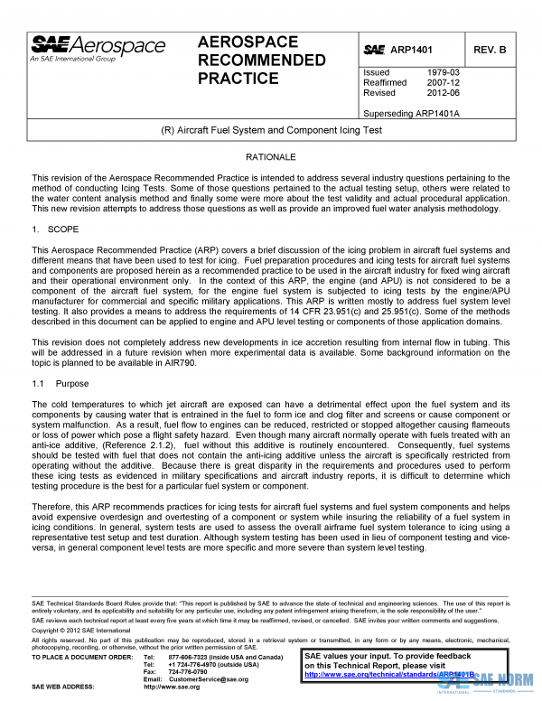 SAE ARP 1401 Series PDF