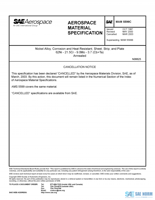 SAE MAM 5599 Series PDF