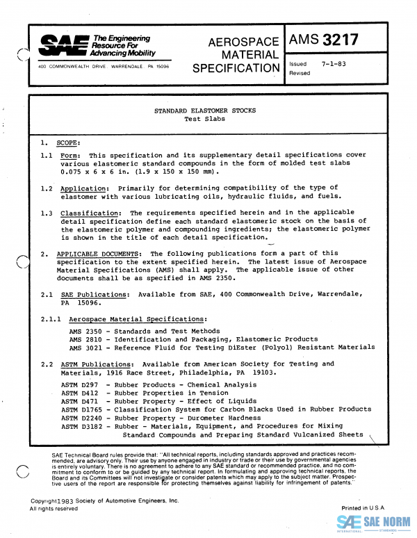 SAE AMS 3217 Series PDF