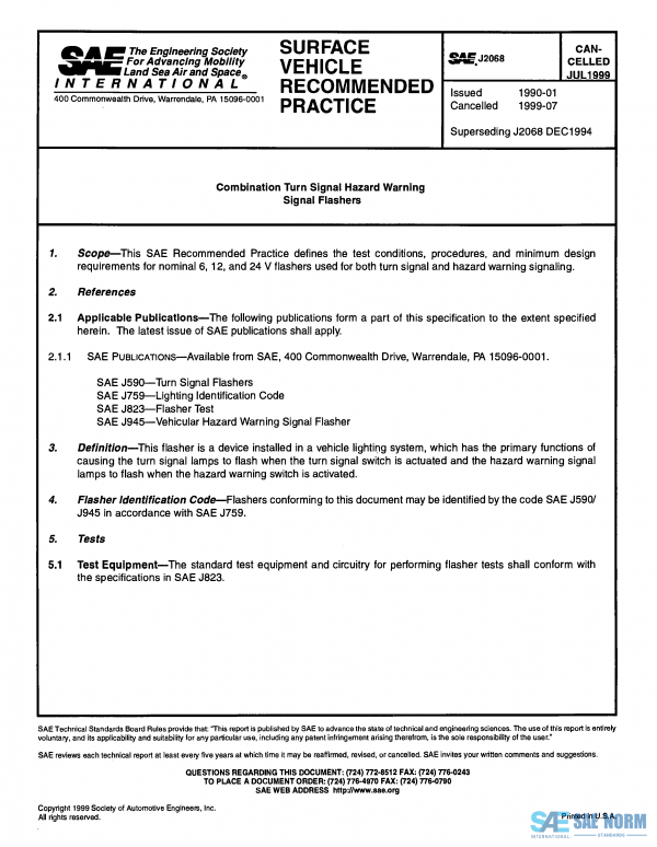 SAE J 2068 Series PDF