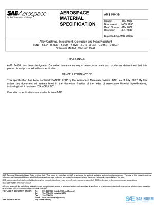SAE AMS 5403 Series PDF