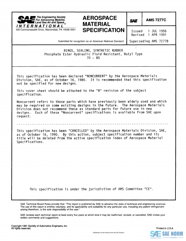 SAE AMS 7277 Series PDF
