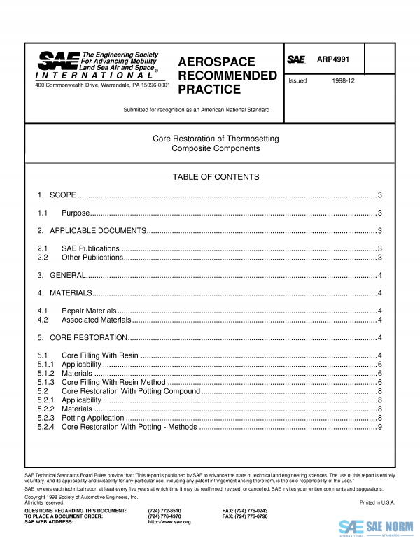SAE ARP 4991 Series PDF