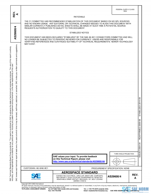 SAE AS 29600/4 Series PDF