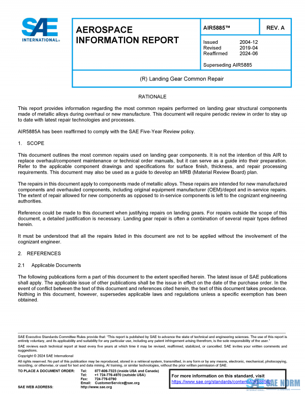 SAE AIR 5885 Series PDF