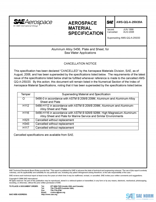 SAE AMSQQA 250/20 Series PDF