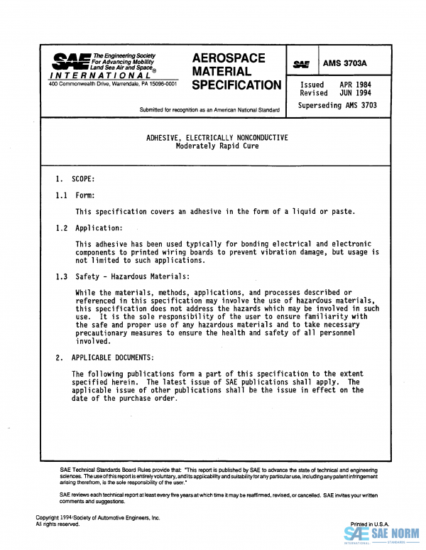 SAE AMS 3703 Series PDF