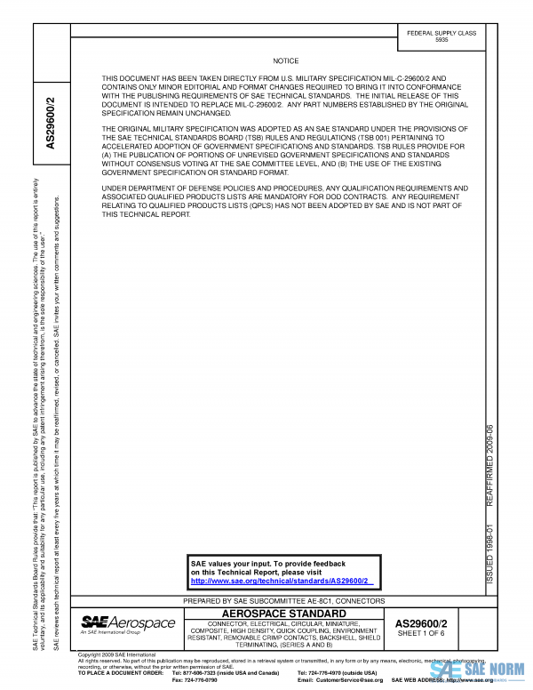 SAE AS 29600/2 Series PDF