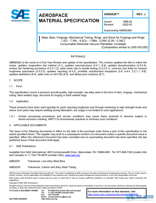 SAE AMS 6526 Series PDF