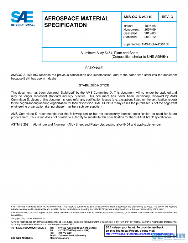SAE AMSQQA 250/10 Series PDF