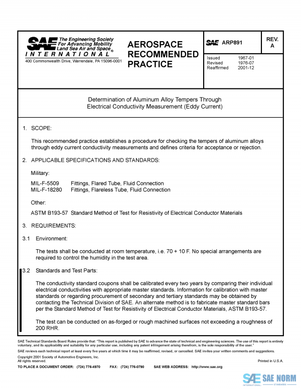 SAE ARP 891 Series PDF