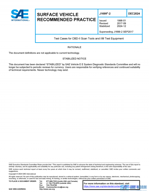 SAE J 1699/2 Series PDF
