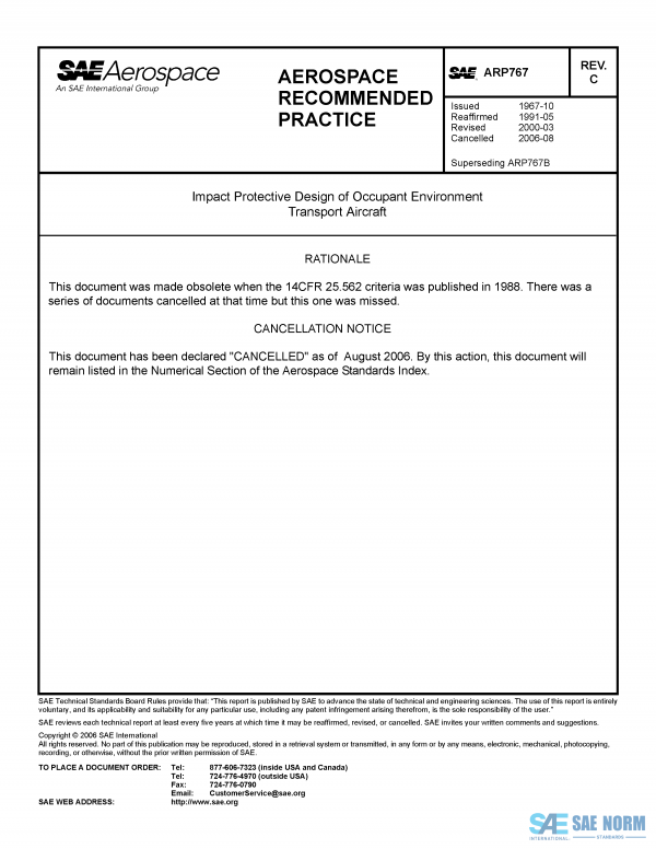 SAE ARP 767 Series PDF