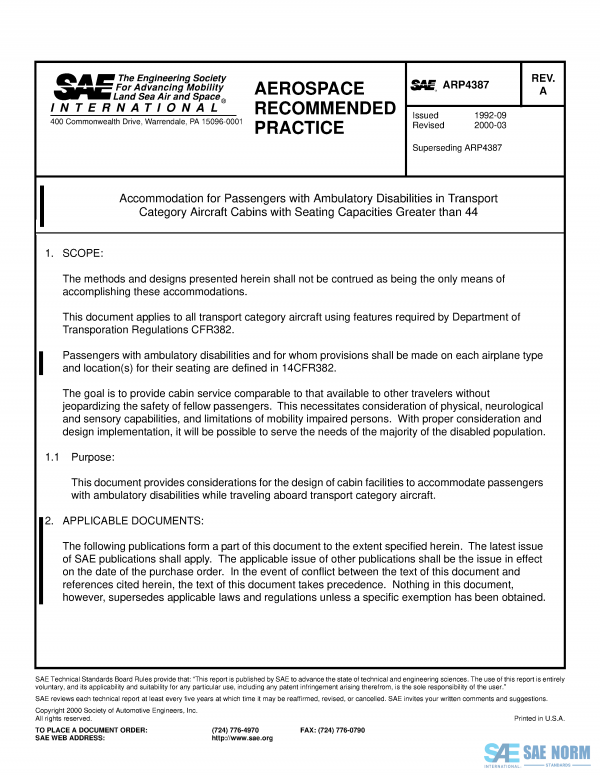 SAE ARP 4387 Series PDF
