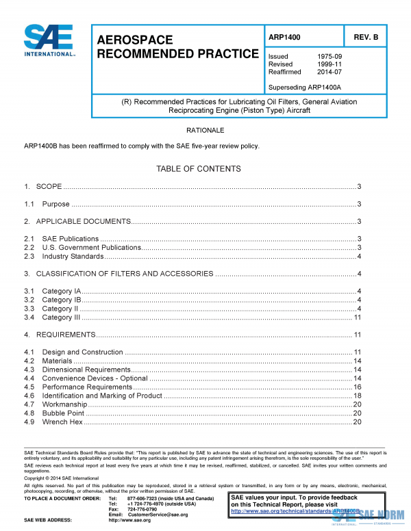SAE ARP 1400 Series PDF