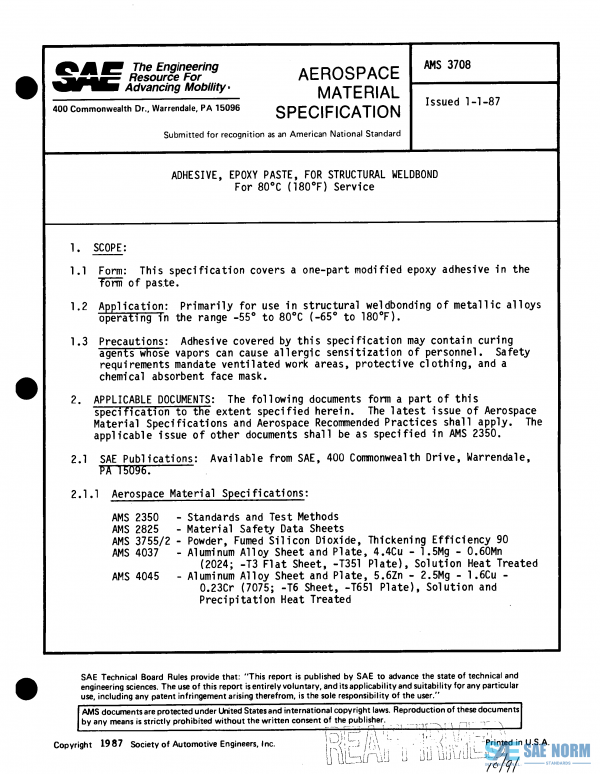 SAE AMS 3708 Series PDF