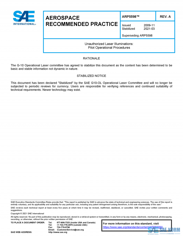 SAE ARP 5598 Series PDF