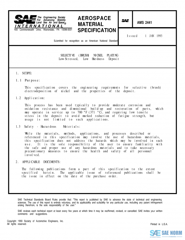 SAE AMS 2441 Series PDF