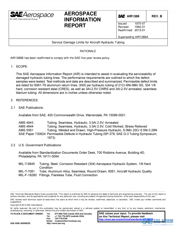 SAE AIR 1388 Series PDF