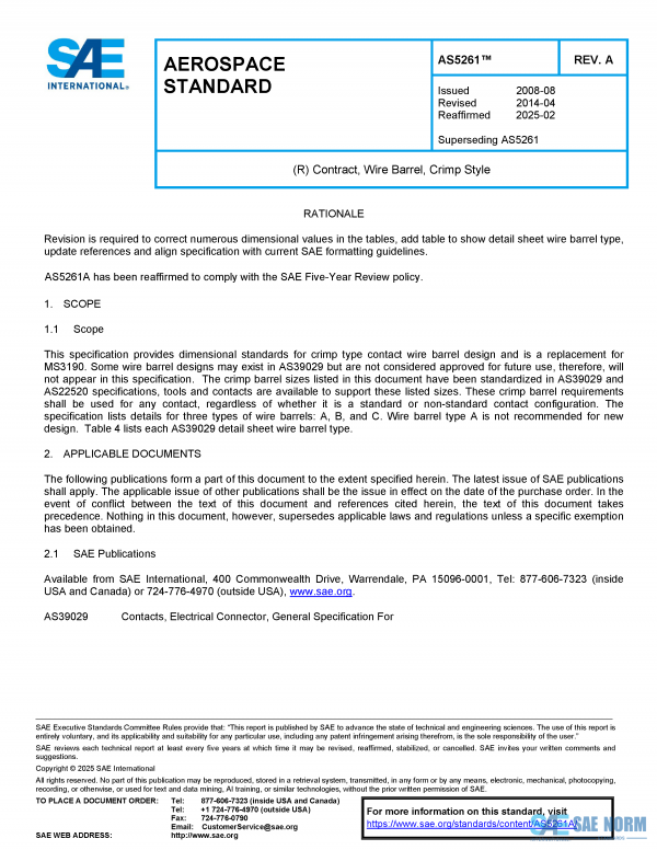 SAE AS 5261 Series PDF