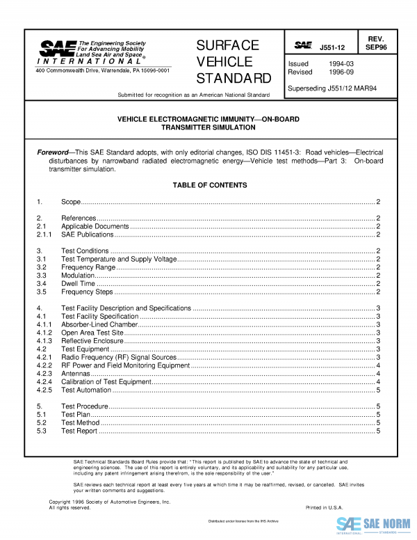 SAE J 551/12 Series PDF