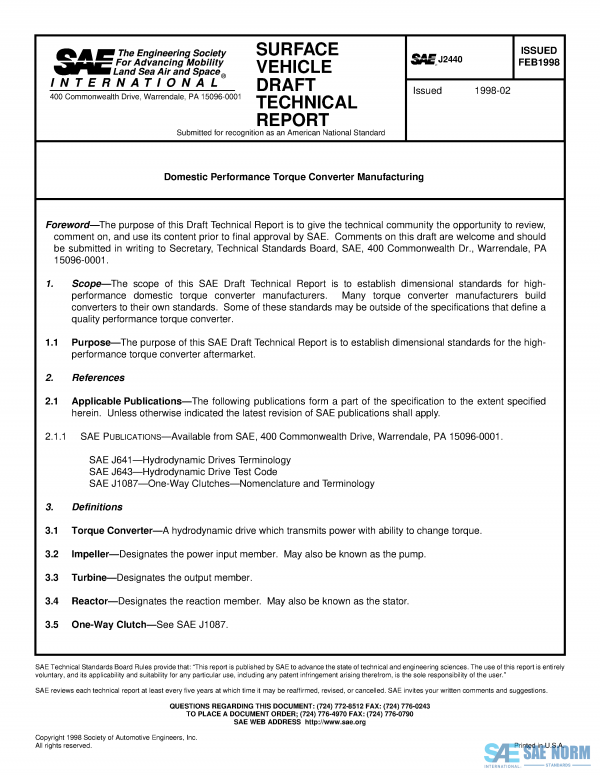 SAE J 2440 Series PDF