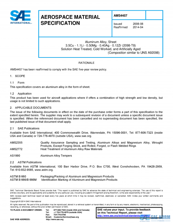 SAE AMS 4457 Series PDF