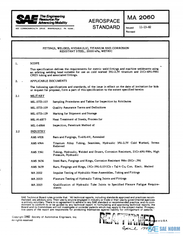 SAE MA 2060 Series PDF
