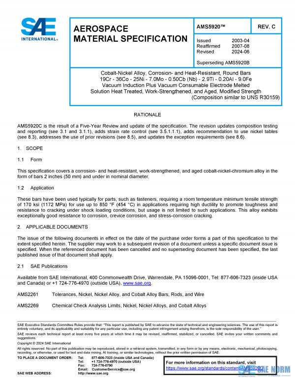 SAE AMS 5920 Series PDF