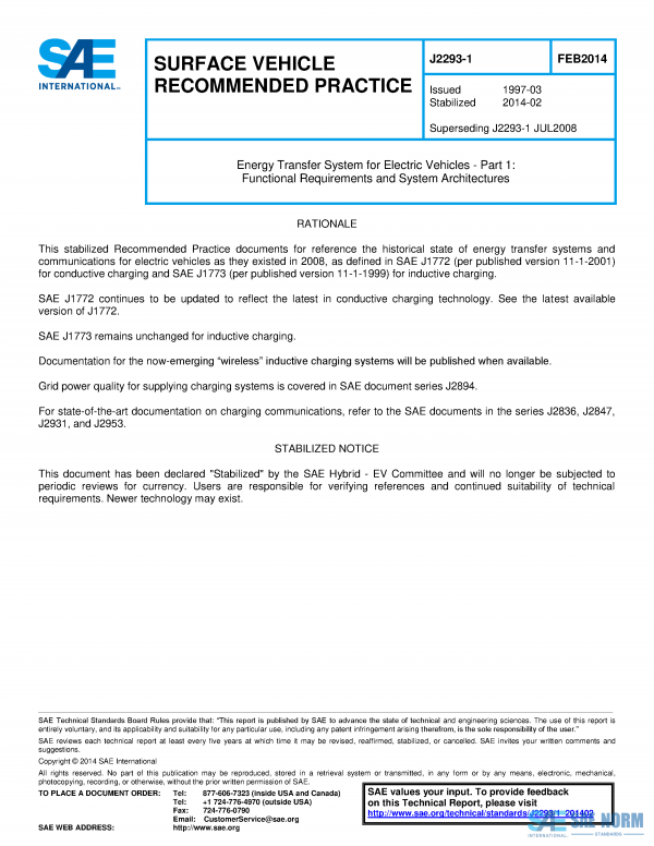 SAE J 2293/1 Series PDF